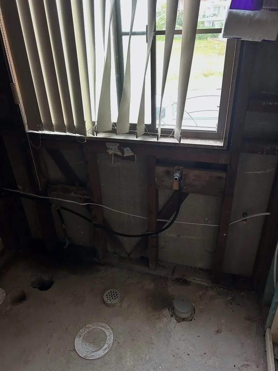 Core holes through a suspended slab for a bathroom re-arrange, The Entrance