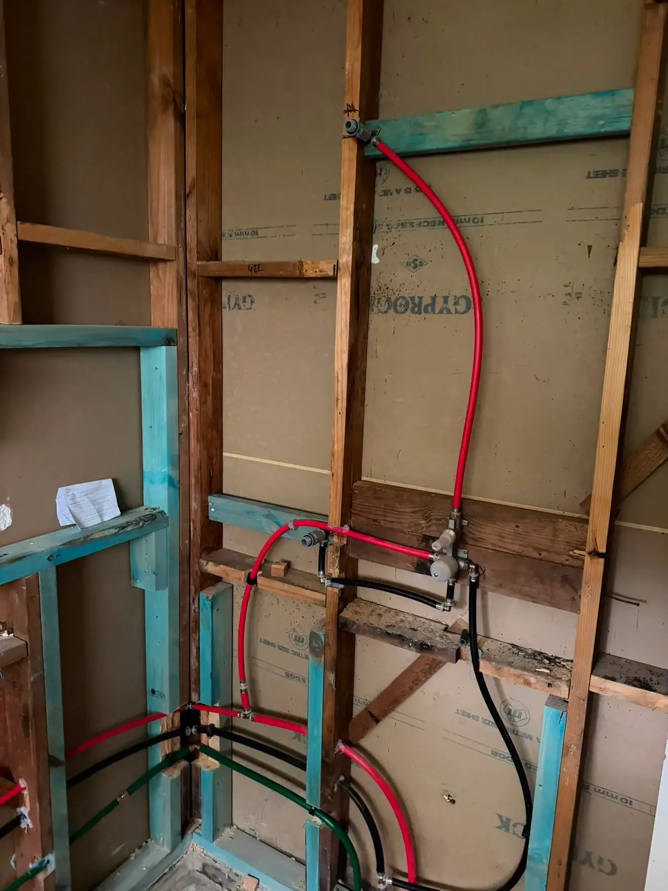 Mixer and PEX rough-in, Bateau Bay three-room reno.