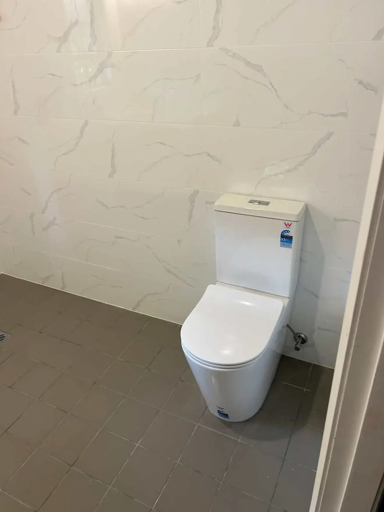 Back-to-wall toilet suite in the Kahibah bathroom.