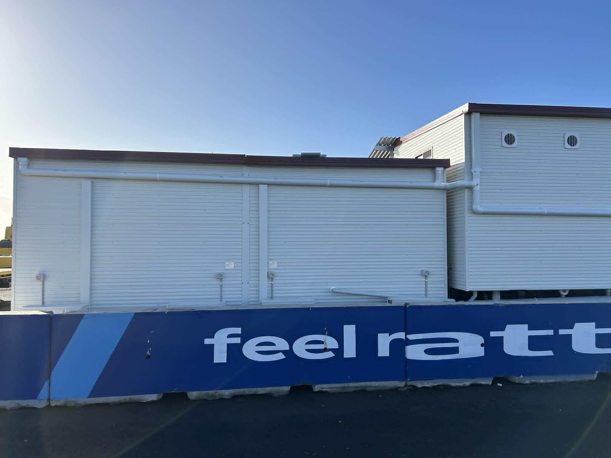 Site amenities modules with PVC stormwater on the exterior