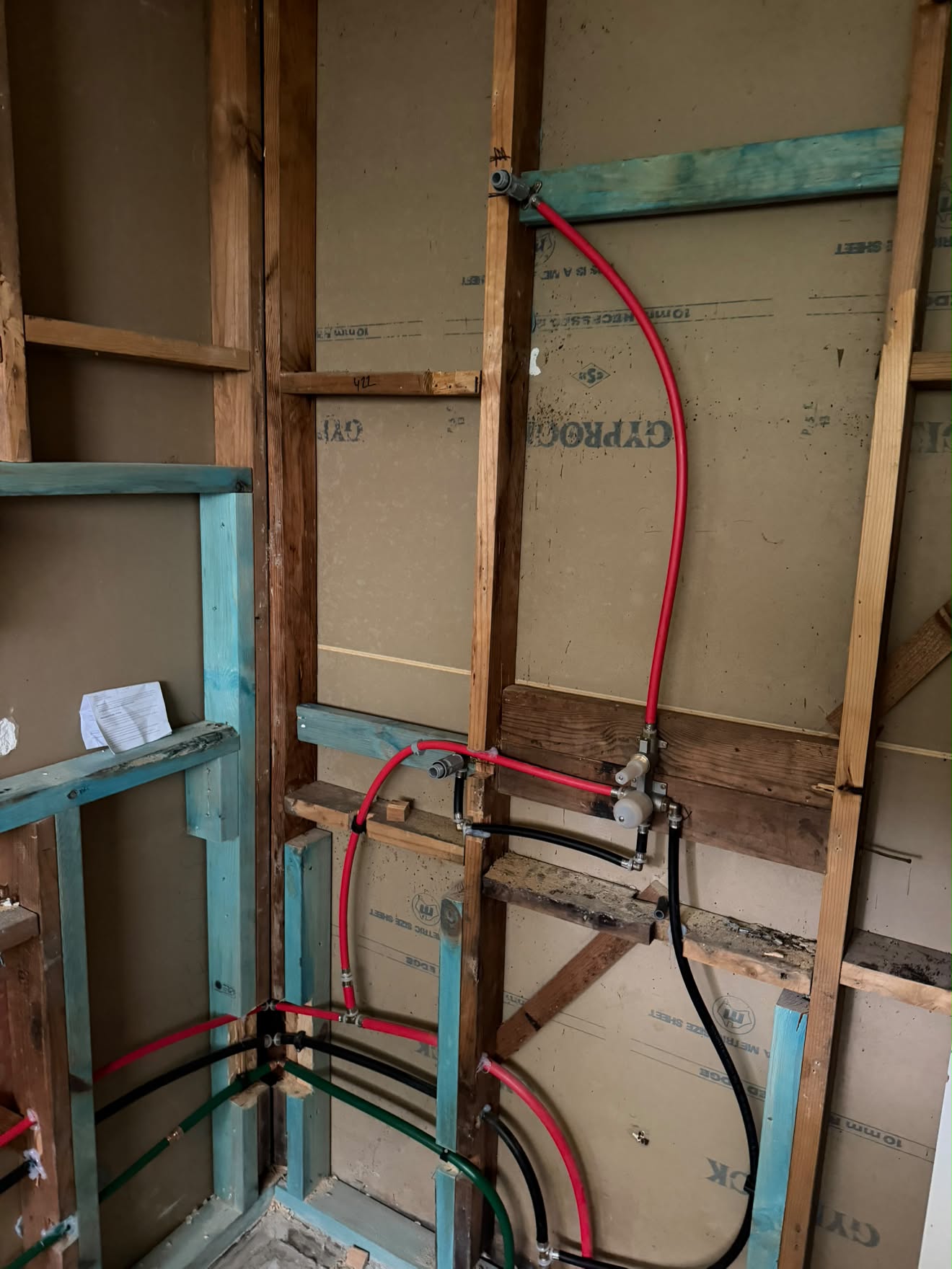 Mixer and PEX rough-in, Bateau Bay three-room reno.